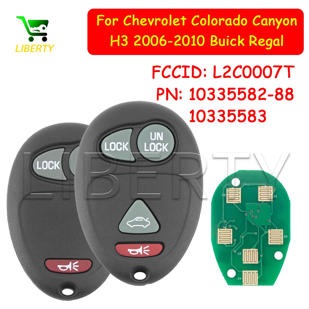 

Ly 10 шт./лот L2C0007T PN 10335582-88 10335583 ключ карты дистанционного управления для Chevrolet Colorado Canyon H3 2006-2010 для Buick Regal