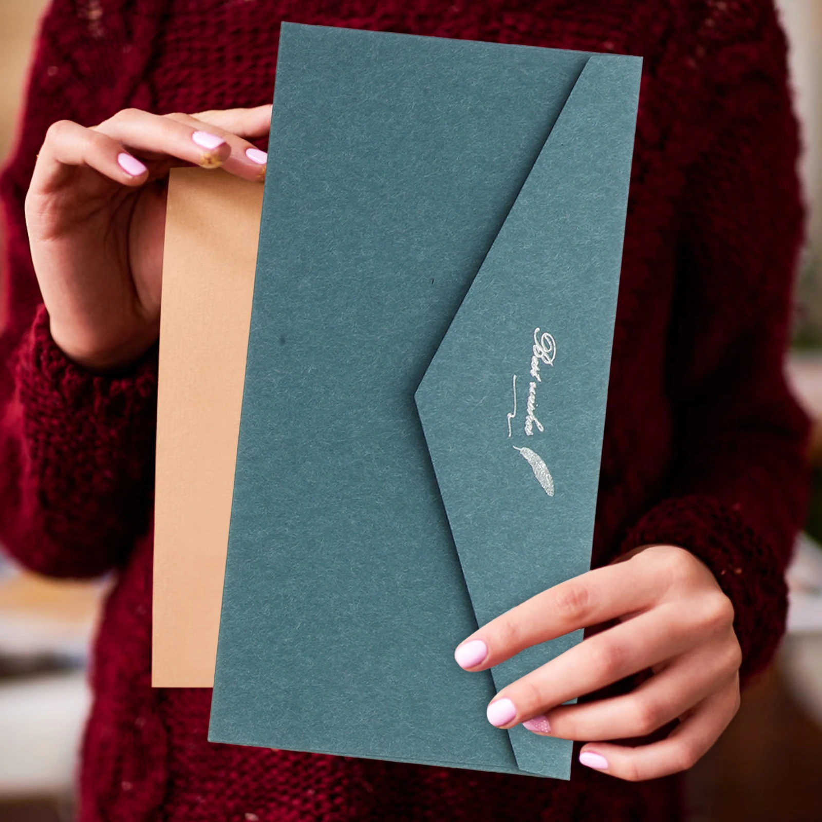 

10Pcs Colorful Hot Stamped Kraft Envelopes Solid Color Letter Envelope for Party Invitations Greeting Cards Kraft Envelope