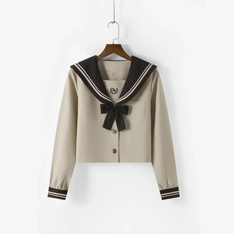 Japanischer und koreanischer Matrosenanzug mit Milchtee, College-Stil, Frühling und Herbst, langärmeliger JK-Uniform, Schuluniformanzug