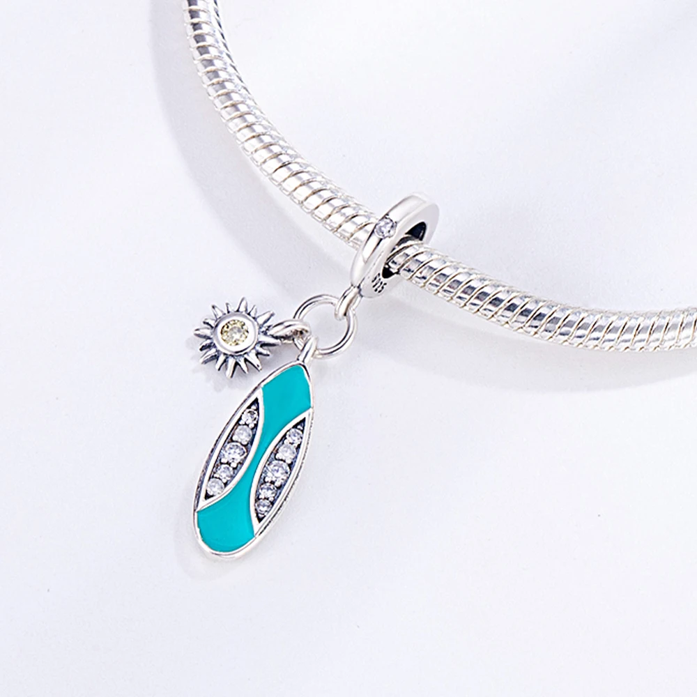 Pan Charms Original Design Surfboard Dangle Charm Bracelet Pendant Jewelry