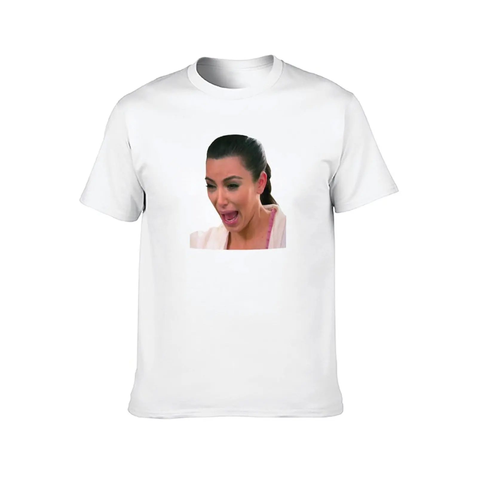 Kim Kardashian Screaming Meme T-Shirt blue lock shirts graphic anime stuff plus size clothes mens tall t shirts