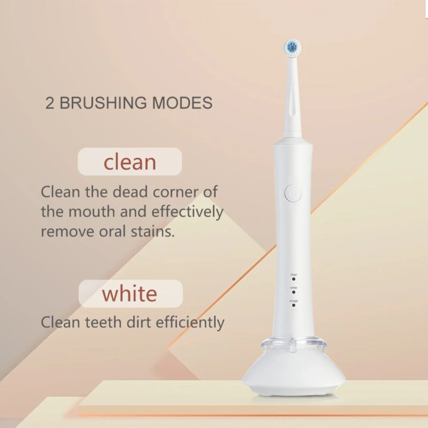 Gentle and Effective Wireless 3D Acoustic Round Adult Toothbrush with Jianpai Seat - Perfect for Sensitive Teeth and Gums, Promo