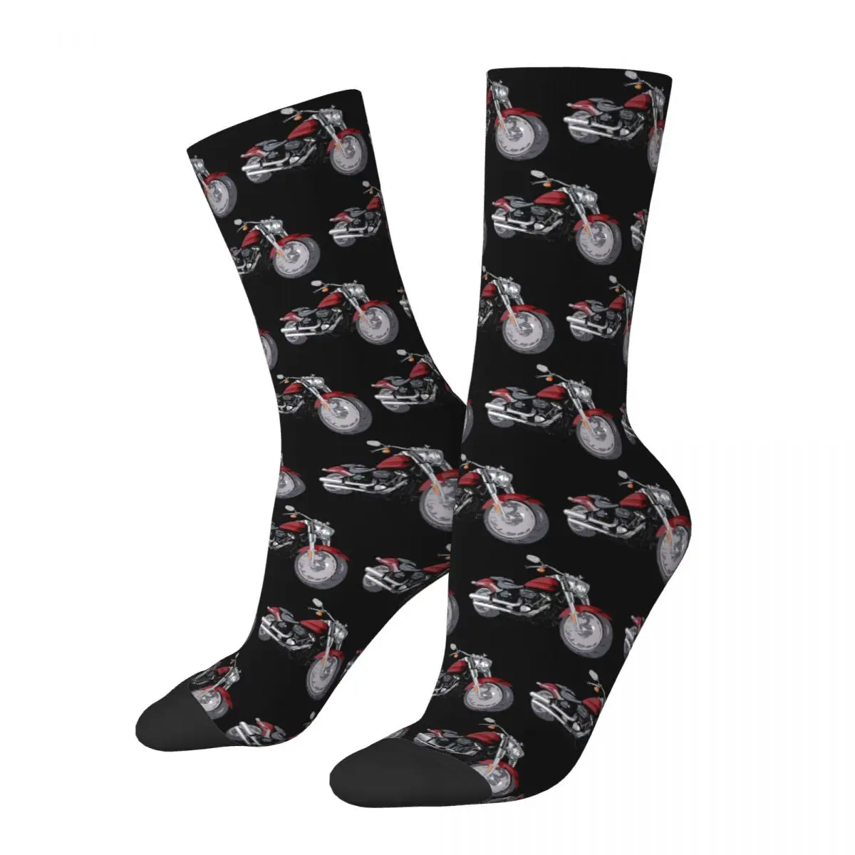 

HD Fat Boy Motorcycle 2020, Red Socks Harajuku Sweat Absorbing Stockings All Season Long Socks Accessories for Birthday Present