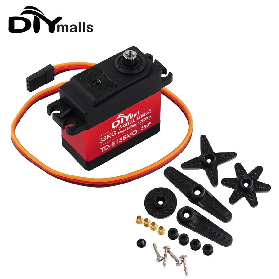 

35KG Servo 360 Degree Continuous Rotation Servo Digital Coreless Large Torque Metal Gear TD-8135MG for DIY Robot Robotic