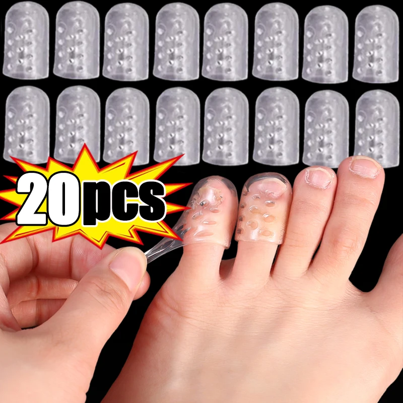 

2-20 шт., силиконовые прозрачные колпачки для пальцев ног