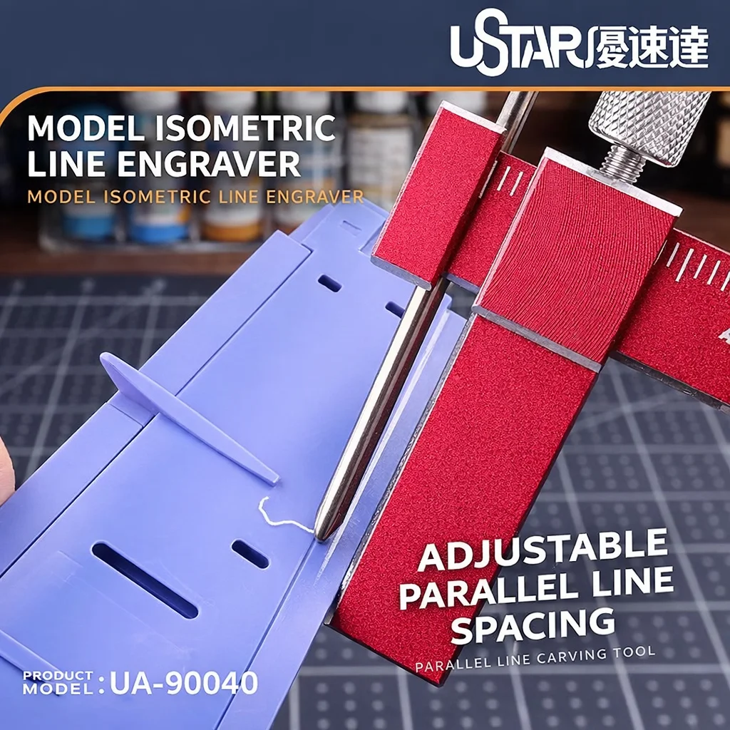 Ustar UA‑90040 Isometric Scriber Mirror Detail Scribe Tool for Military Scale Model Building Adult DIY Hobby