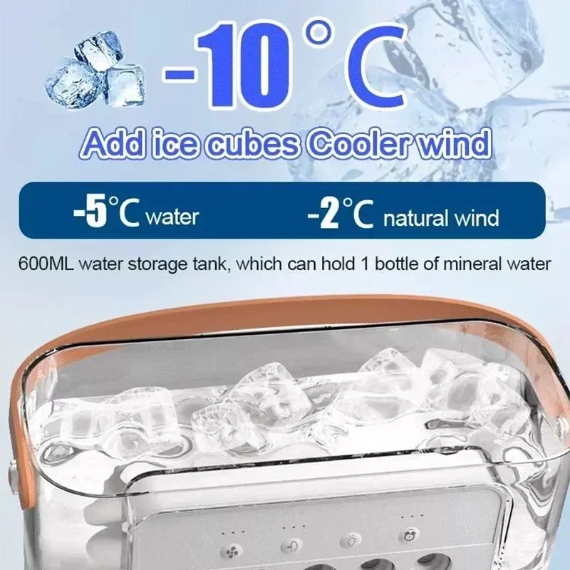 Ventilador portátil de aire acondicionado, humidificador de aire 3 en 1 con USB, luz LED nocturna, nebulizador de agua, para el hogar