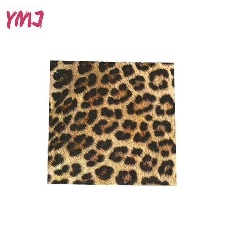 3-Ply Colourful Printed Napkins Creative Leopard Print Four Sides Different Models Restaurant Cafe Table Decoration Flower Paper