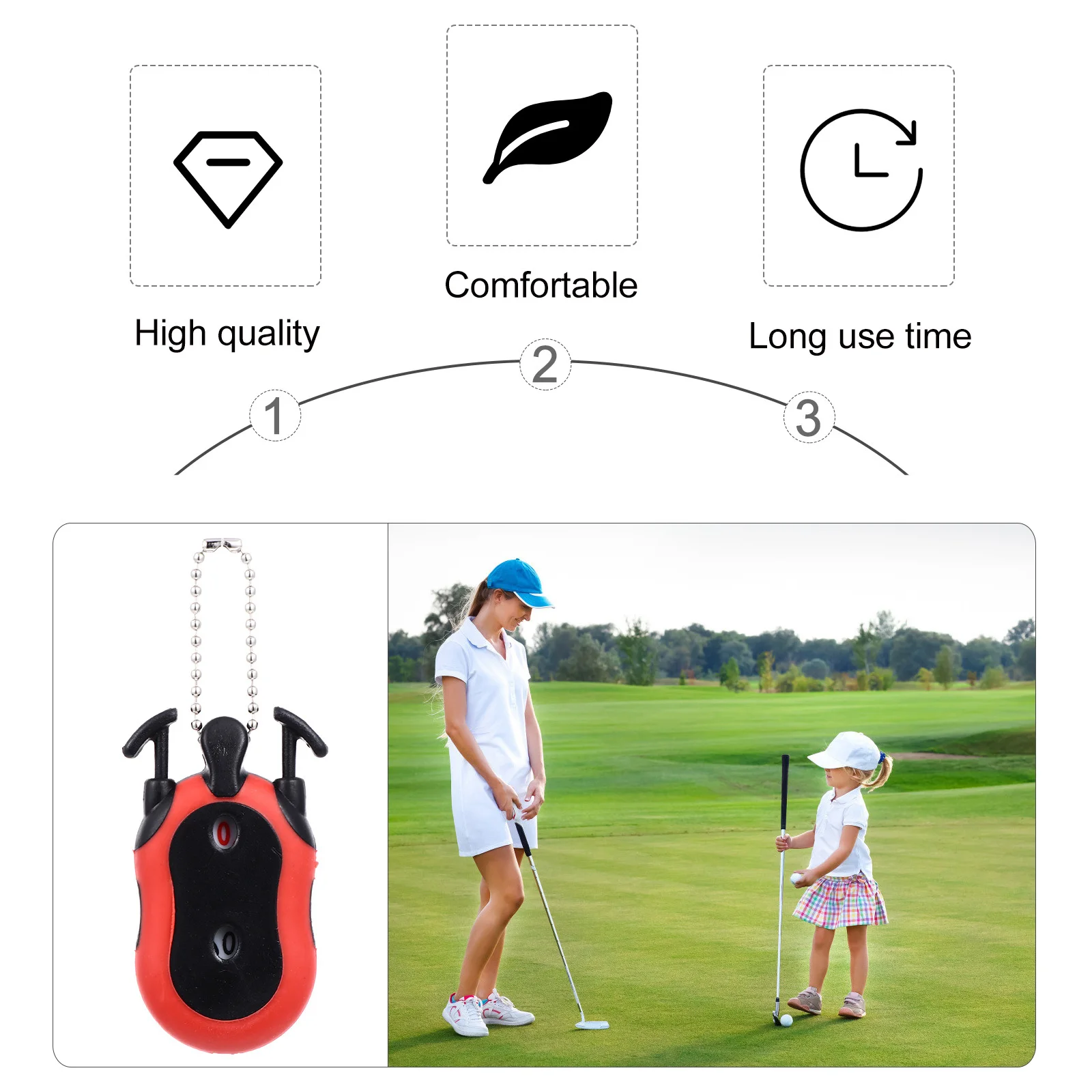 

Golf Score Counter Portable Mini Double Player Stroke Tally Counter Compact Score Keeper for Outdoor Sports Golf Accessories