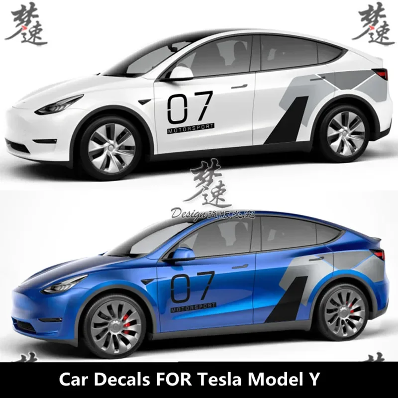

Car sticker FOR Tesla Model Y Model 3 modified appearance fashionable sports camouflage car decal film accessorie