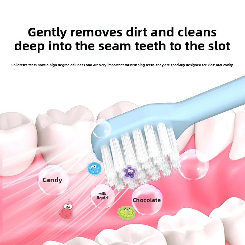 فرشاة أسنان للأطفال ذات شعيرات ناعمة مكونة من 4 قطع بتصميم كرتوني للأطفال بعمر 3-6-12 سنة فرشاة أسنان لطيفة للتنظيف اللطيف للأطفال