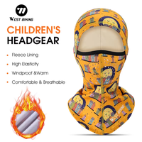 WEST BIKING Winter Warm Boy Girl Hood Cap Soft Fleece Children Bike Balaclava Warmer Sport Scarf Neck Ski Full Face Cover