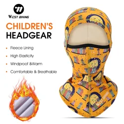 WEST BIKING Winter Warm Boy Girl Hood Cap Soft Fleece Children Bike Balaclava Warmer Sport Scarf Neck Ski Full Face Cover