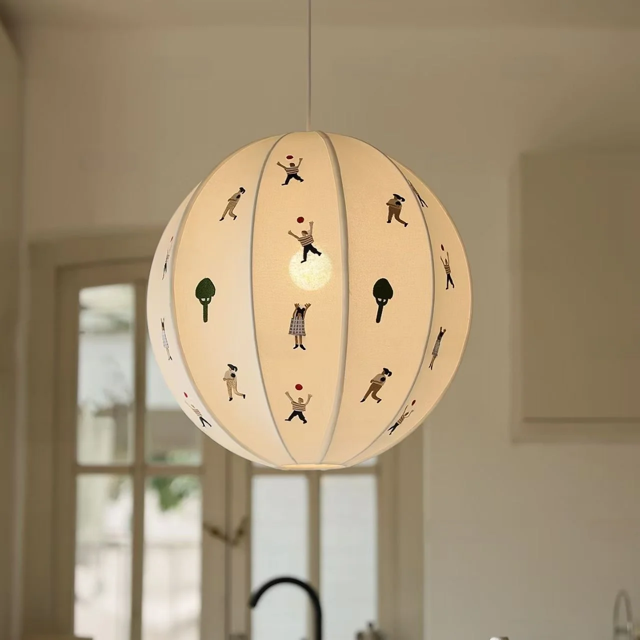 Changeable Danish Living Embroidery Pendant Light Kids Room Nordic Fabric Creative Unique Decor Dining Bedroom Home Lighting