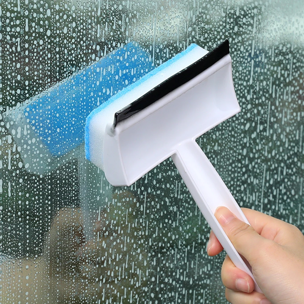 Dual Purpose Glass Cleaning Brush Double Side Window Glass Cleaner Brush for Mirrors Shower Doors Windows