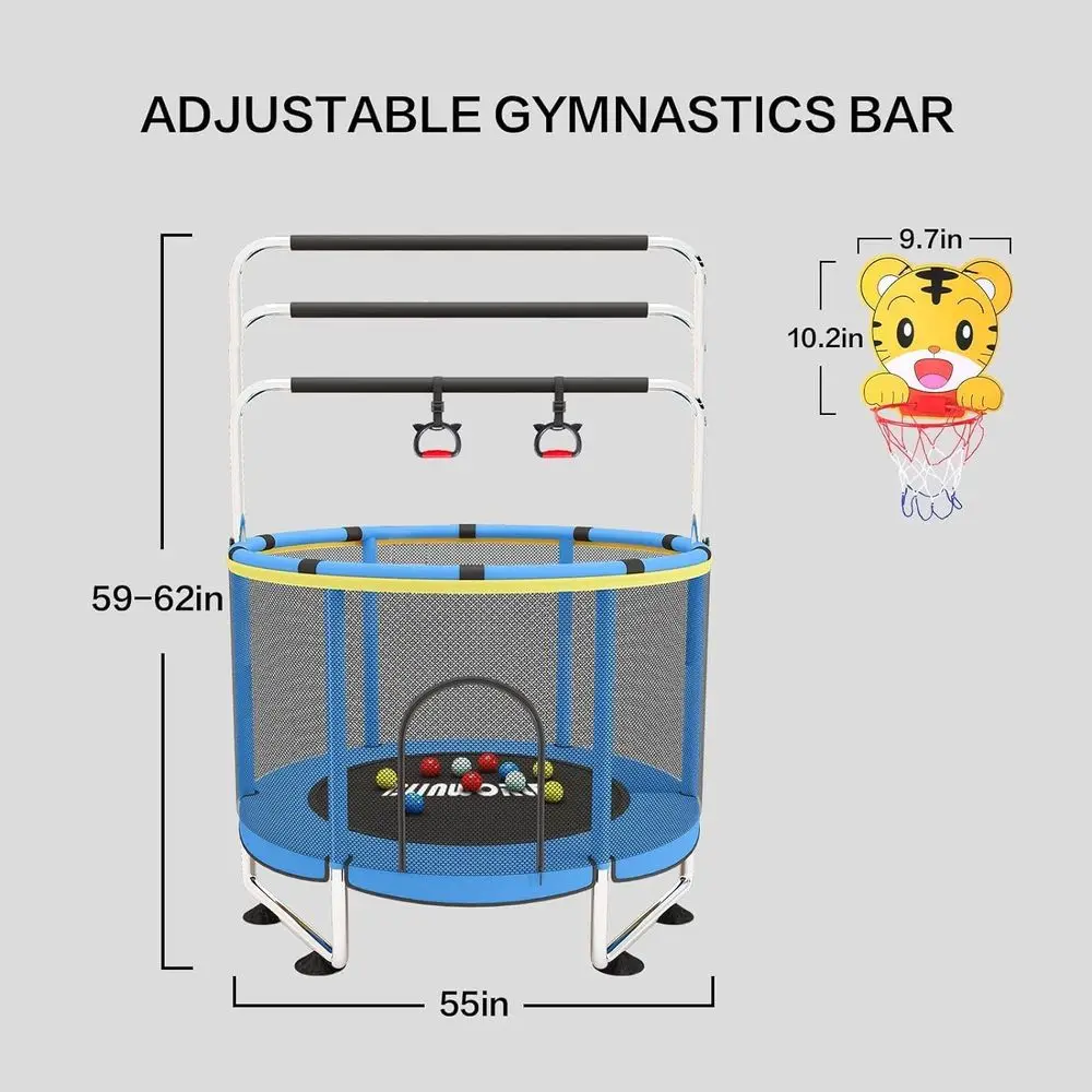 Trampolina fitness dla dorosłych - 40'/48' 150 kg Składana trampolina do ćwiczeń z regulowanym piankowym uchwytem, cicha mini trampolina do ćwiczeń w pomieszczeniach