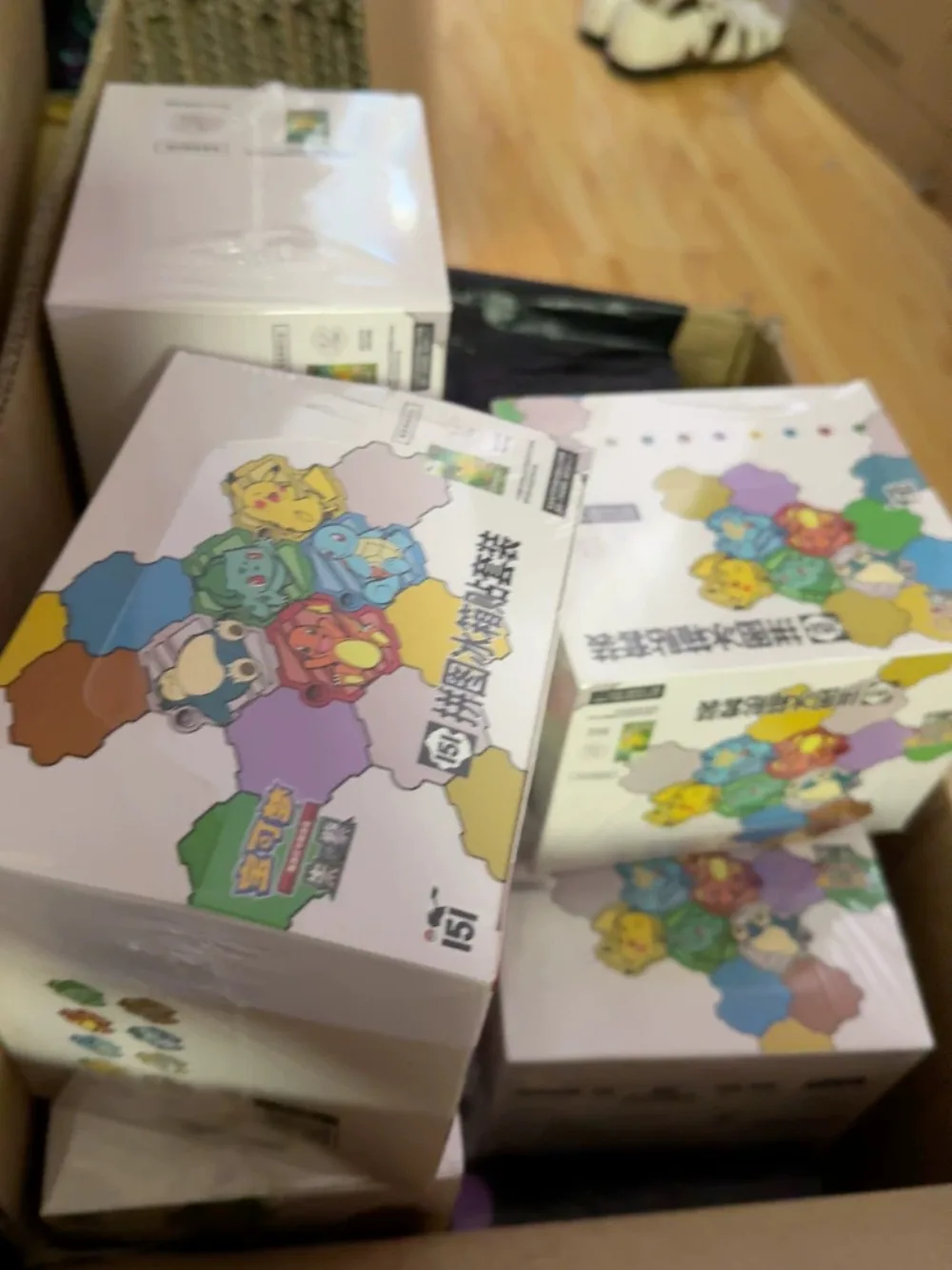 Pokemon PTCG Collected 151 Fridge Magnet Gift Box Chinese Gifts Box Trading Cards Jigsaw Fridge Magnets Collectible Blind Boxes