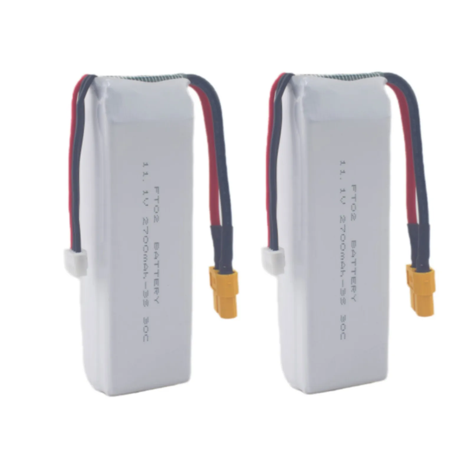 

2PCS 11.1V Li-Po Battery 3S 30C 2700mAh With XT-60 Plug Compatible With Most RC Drone,4-Axis Aircraft,RC Ships,RC Cars,And Truck