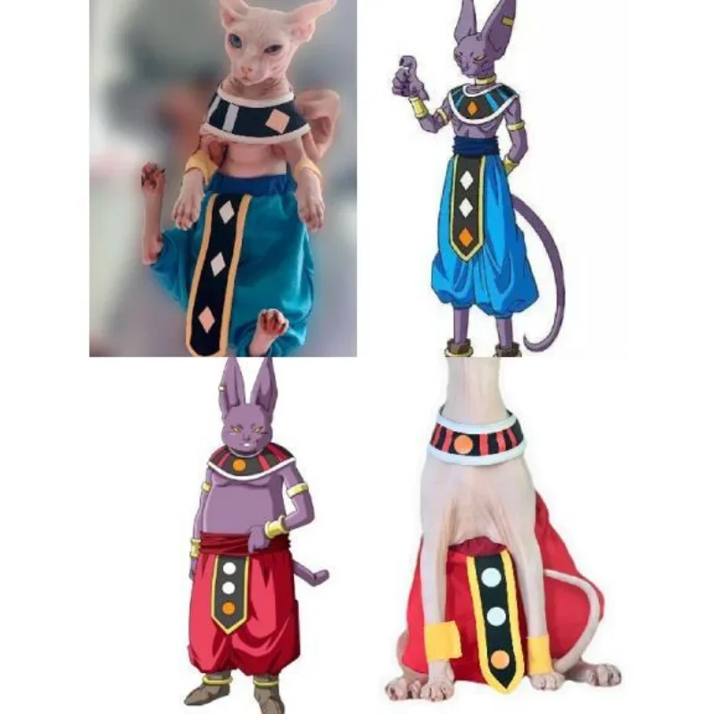 

Sphinx Hairless Cat Clothes Dragon Ball God of Destruction Beerus Adult Elephant Pa Pure Cotton Anti-Crotch Open Crotch Pants