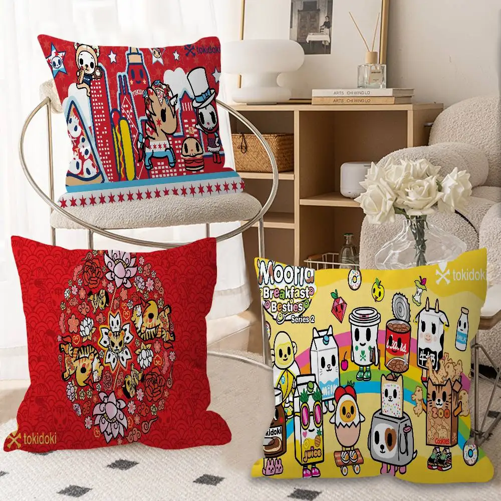 Japan Anime Tokidoki Cushion Cover Car Throw Pillow Case For Sofa Car Christmas Gift 40x40cm 45x45cm