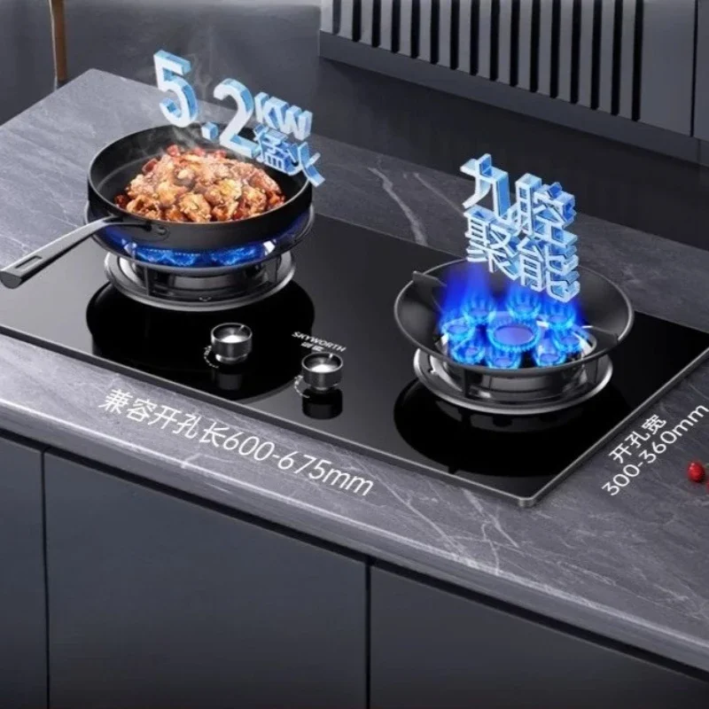 Gasherd Haushalt Doppelherd Gasherd eingebetteter Tisch für Flüssiggas eingebetteter Dual-Purpose