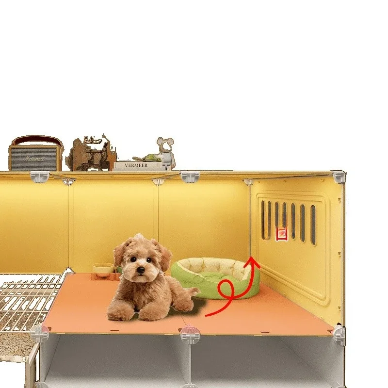 Dog cage with toilet separation one room one living room one bathroom pet cage family small dog Teddy Corgi dog villa