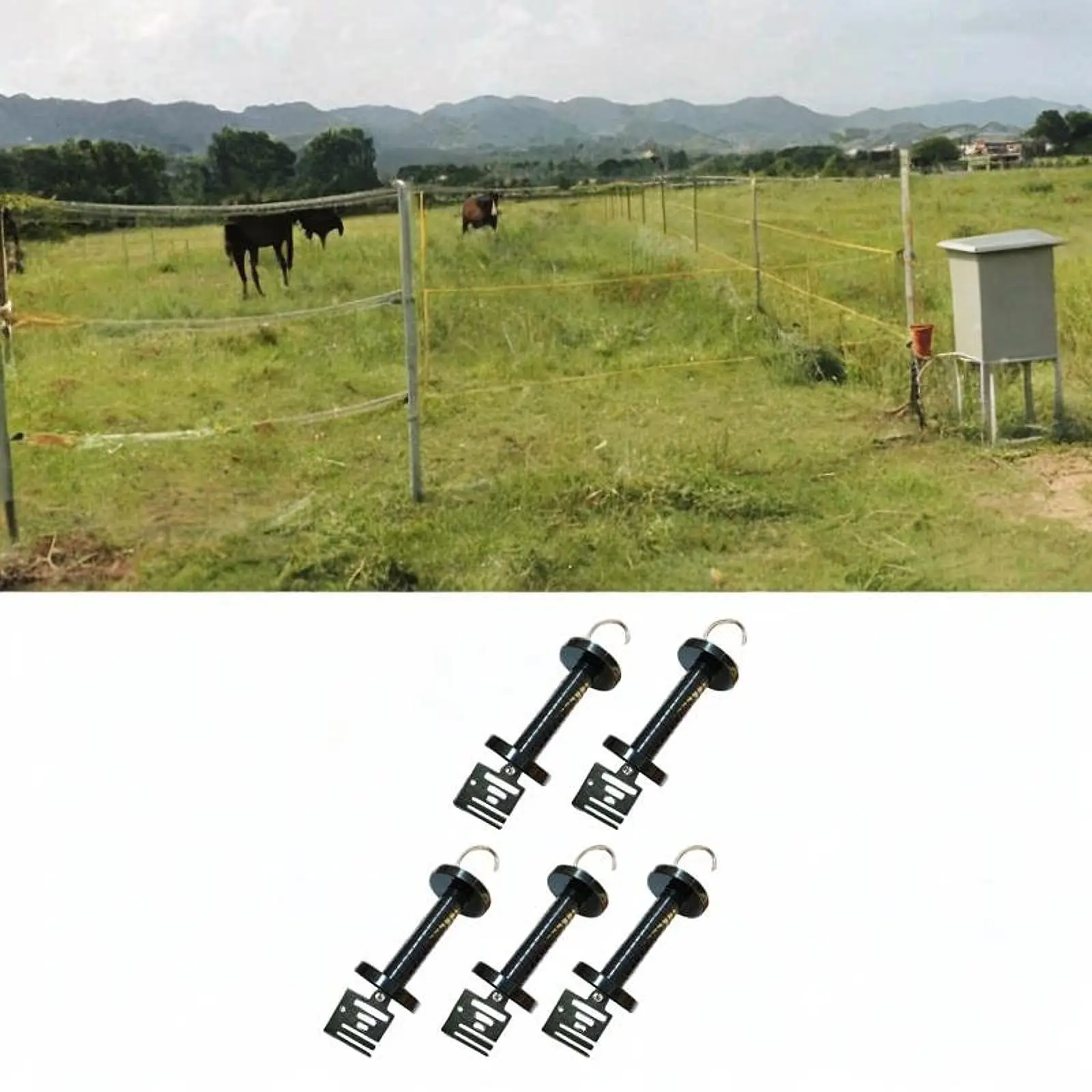 

5Pcs Electric Fence Gate Handles Insulators Livestock Agricultural Fencing Farm Garden Outside Spare Portable Fence Door Handles