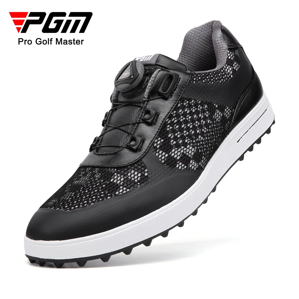 PGM Men Golf Shoes New Breathable Mesh Rotating Laces Rubber Spikes