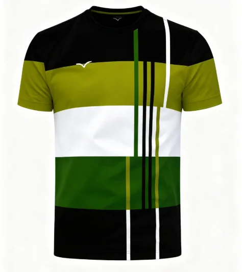 Herren Kurzarm-T-Shirt mit geometrischem Farbblockmuster, vertikalen Streifen, modernem Rundhalsausschnitt, lässige Oberteile – Detail 1
