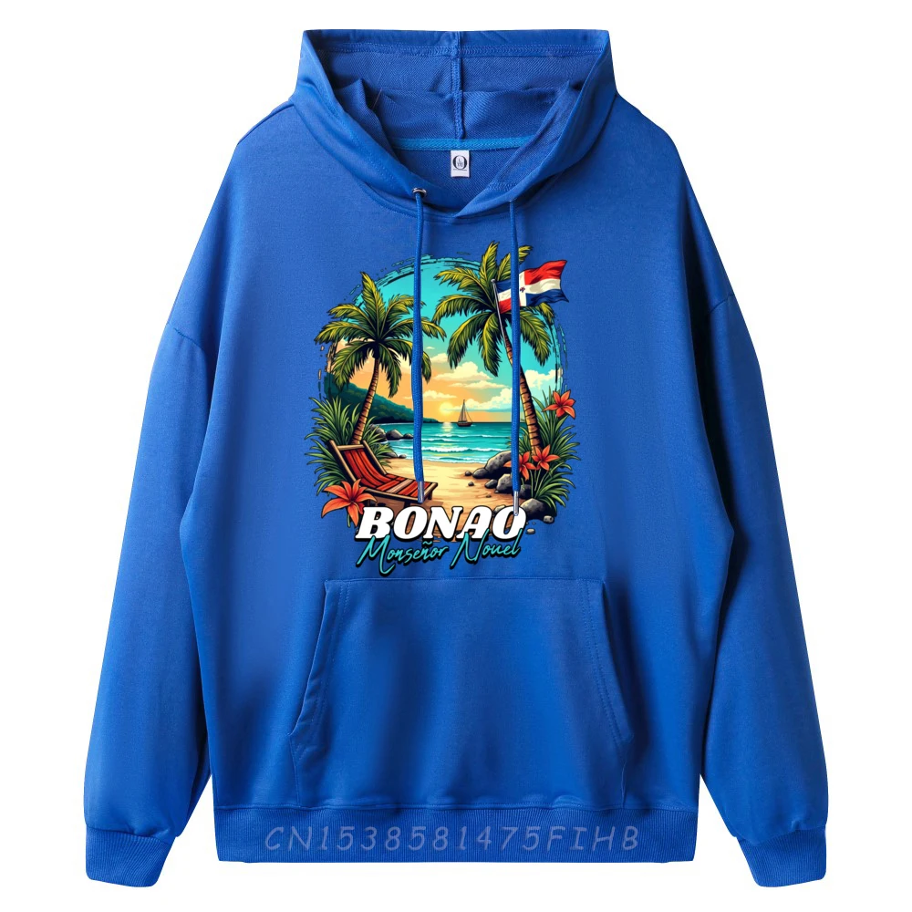 Hoodie Grafis Lengan Panjang Klasik Kaus Pria Leher O Liburan Bonao Hoodie Klasik Pantai Republik Dominika Spesial