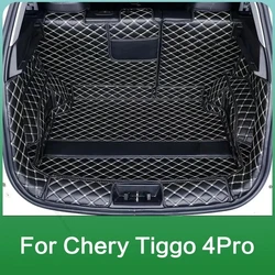 Full Coverage Car Trunk Mats for Chery Tiggo 4 Pro 2024 2025 Leather Waterproof Cargo Liner Interior Modification Accessories