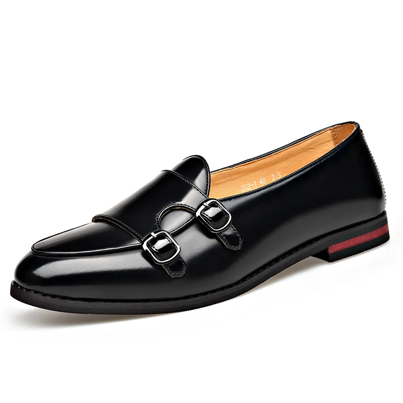 British Style New Men Leather Casual Shoes Street Cool Business Leisure Dress Shoes Slip-on Loafers
