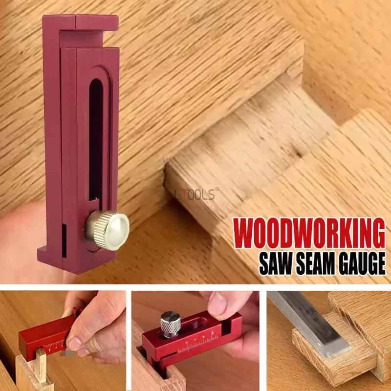 Woodworking Saw Seam Gauge Aluminum Alloy Depth Measuring Movable Measuring Block Ruler Marking Gauge Measuring Tools