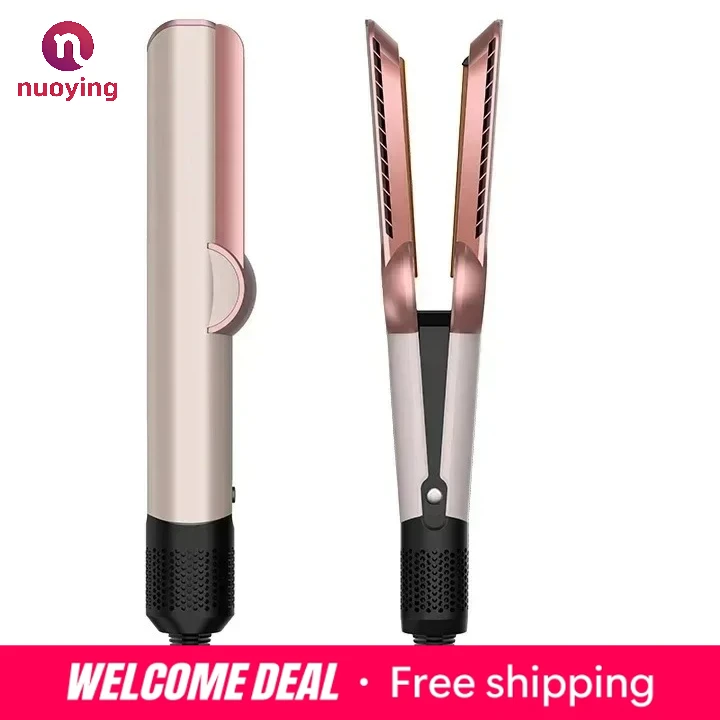 2-IN-1 Haarglätter & Föhn, Schnell aufheizendes Negativ-Ionen-Glätteisen, Tragbares professionelles Haarstyling-Gerät für langanhaltendes Haarstyling im Alltag