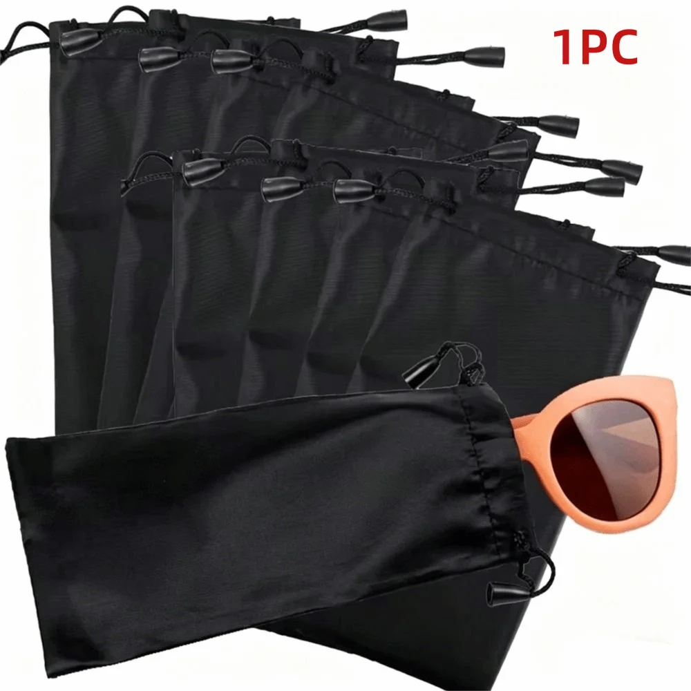 Bolsa de almacenamiento con cordón, ligera, duradera, portátil, de tela suave, a prueba de polvo, color negro