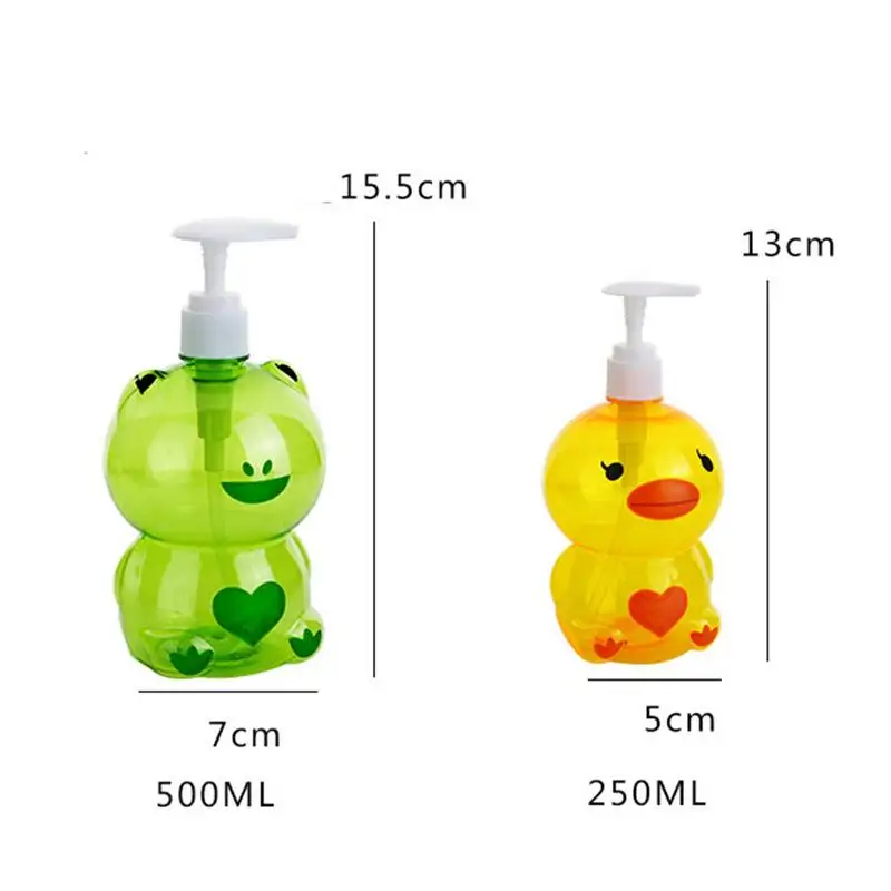 Portable Kids Cute Animal Soap Dispenser Frog duck Shape Push-type Dispenser Pump Hand Sanitizer Lotion Container