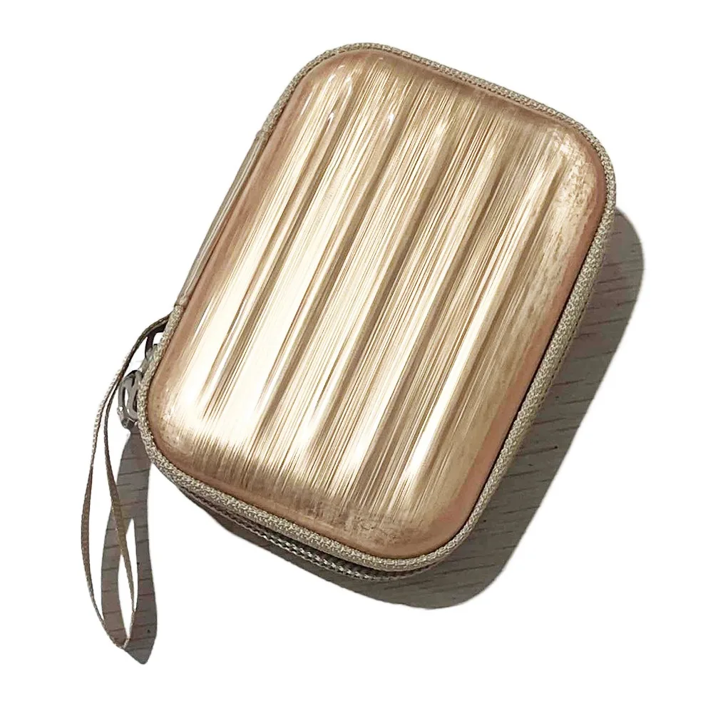Creative Square Tinplate Coin Purse Headphone Bag Zipper Lipstick Storage Bag Change Purse Key Bag Suitcase Wallet Travel