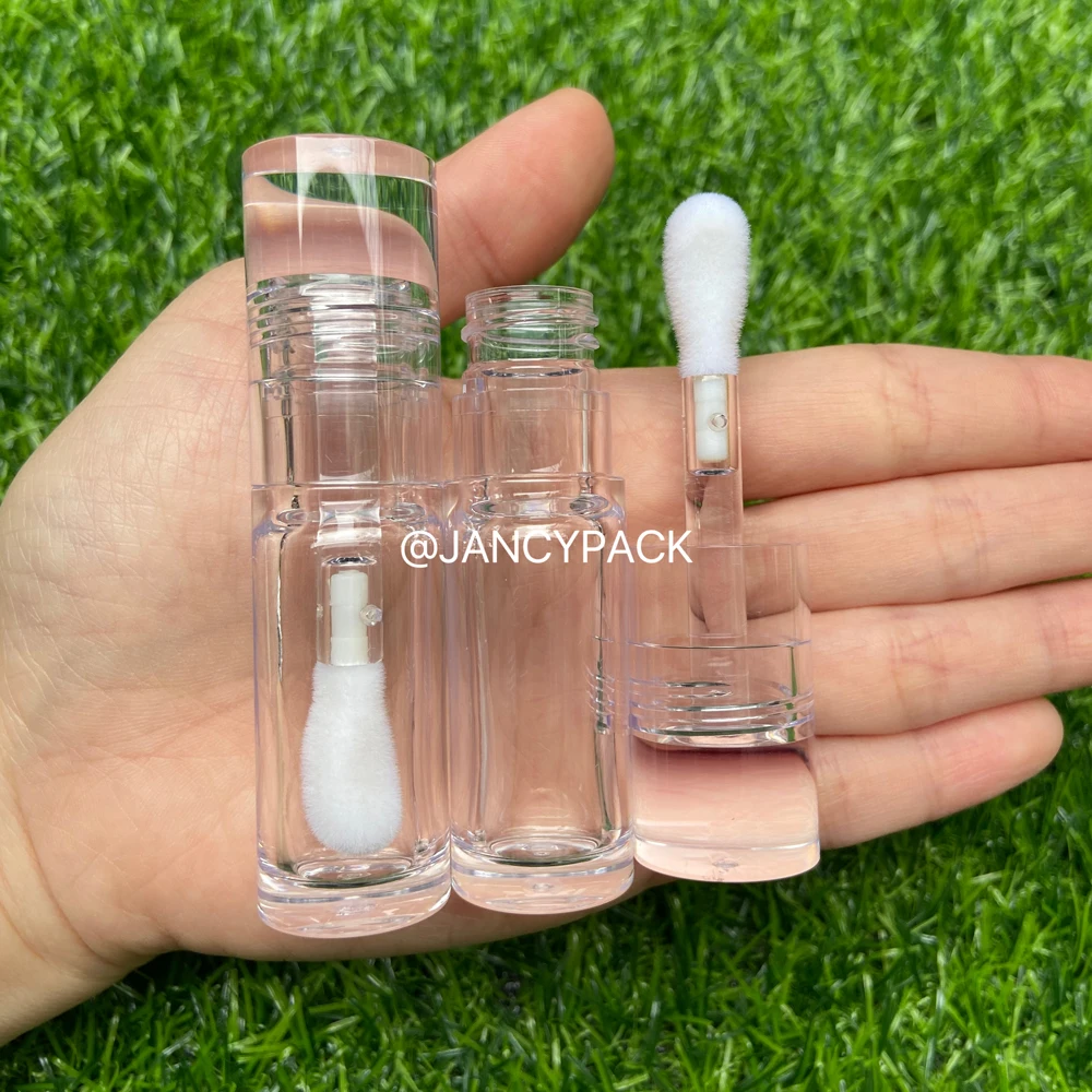 full Clear Lip Gloss Wand Tubes 5.5ml Empty Packaging DIY Liquid Lipstick Refillable Bottle Cosmetic Container