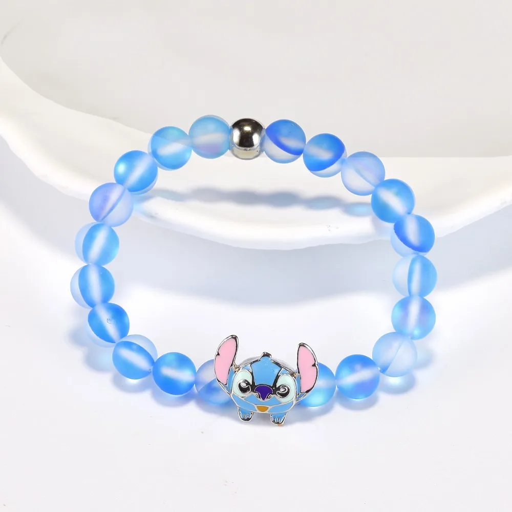 Disney Stitch Glow-in-the Dark Bracelets for Girls Women Anime Jewelry Accessor Mickey Minnie Trend Bracelet Kids Birthday Gifts