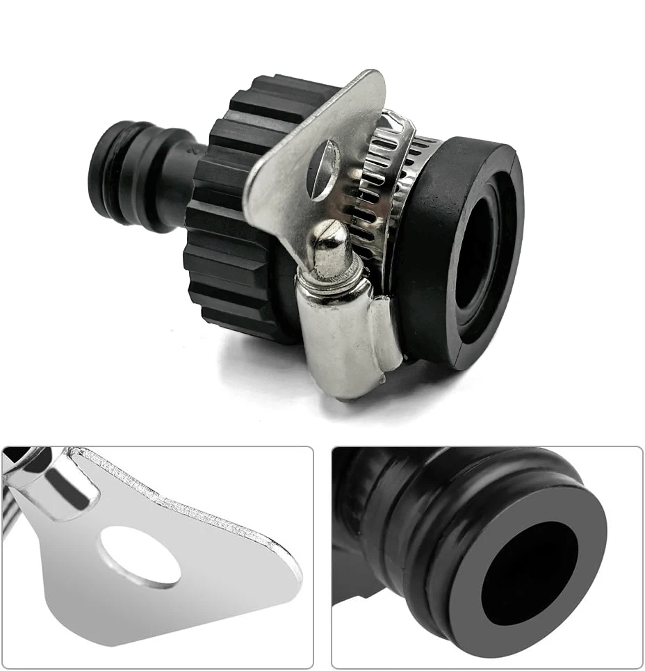 2 قطعة محول صنبور المياه العالمي المتين تركيب خرطوم بلاستيكي توصيل سريع المناسب الحنفية لغسيل السيارات حديقة الري #5