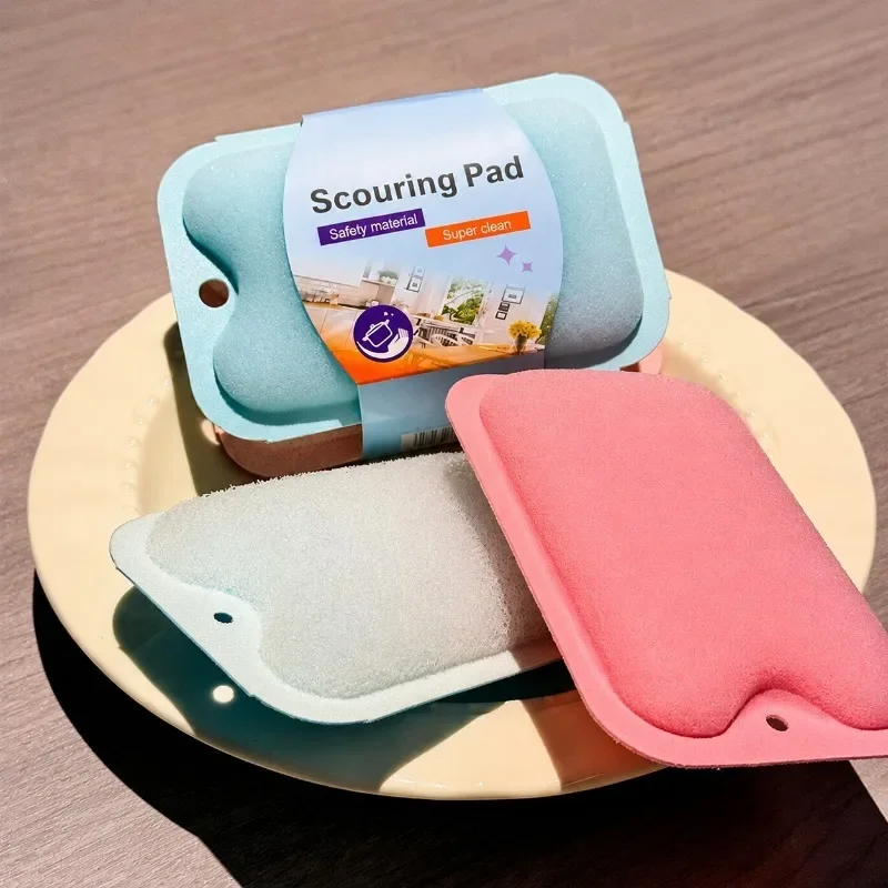 Double-Sided Magic Cleaning Pad Heavy Duty Kitchen Sponge Scrubber Block Multi-functional Grease Eraser for Dish Washing Pot