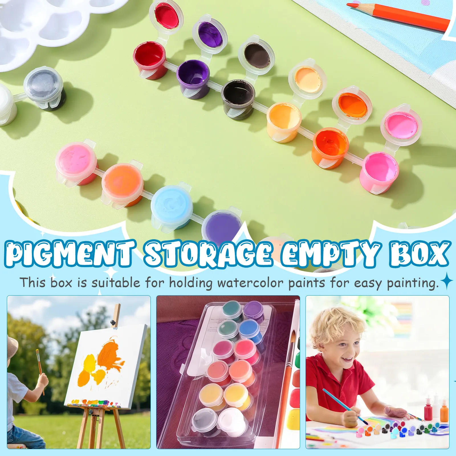 Picture 6: 30Pcs Mini Empty Paint Pot Pod Strips Paint Strips Plastic Storage Containers