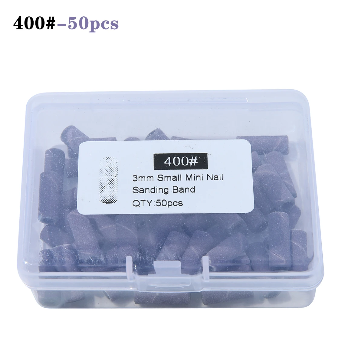 50Pcs/Pack 3mm Mini Purple Black Sanding Bands  for Professional Manicure Pedicure Nail Electric Drill Machine Grinding Sand Bit