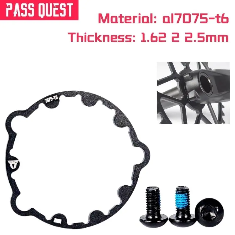 Pass quest gxps arruela de manivela offset 1.6mm 2mm 2.5mm Al7075-T6 forsram ajuste de intervalo de manivela ginásio peças de ciclismo ao ar livre