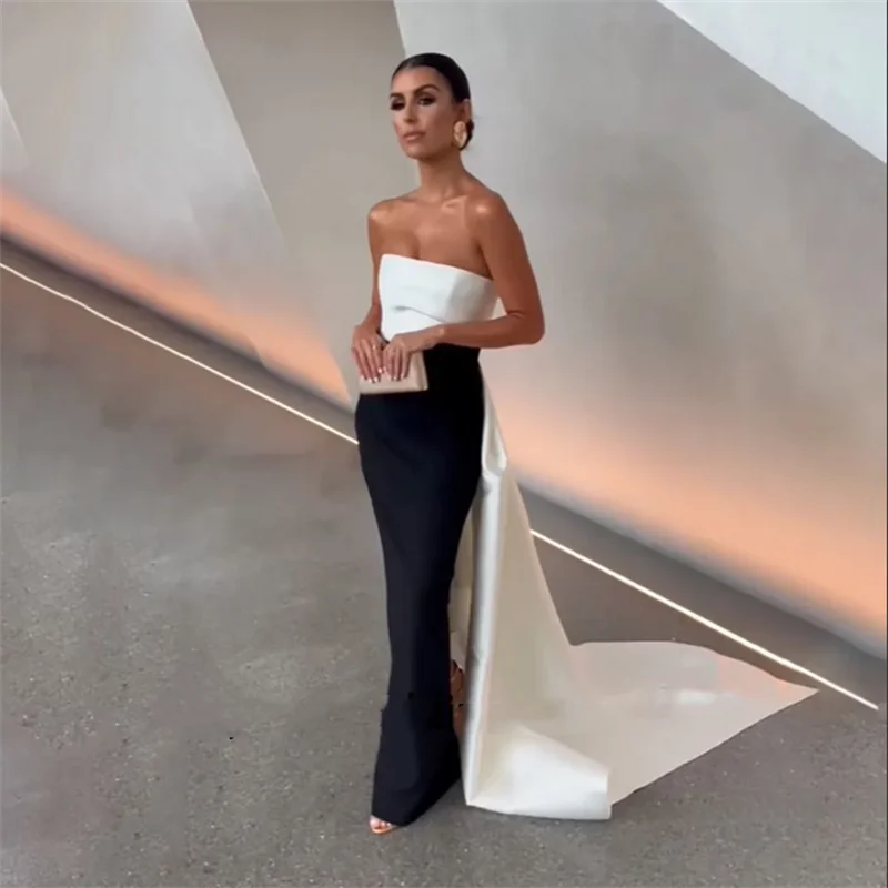 Patchwork Elegant Mermaid Evening Dresses 2025 Strapless Prom Gowns Party Dresses Saudi Arabia Formal Dresses Customized ﻿
