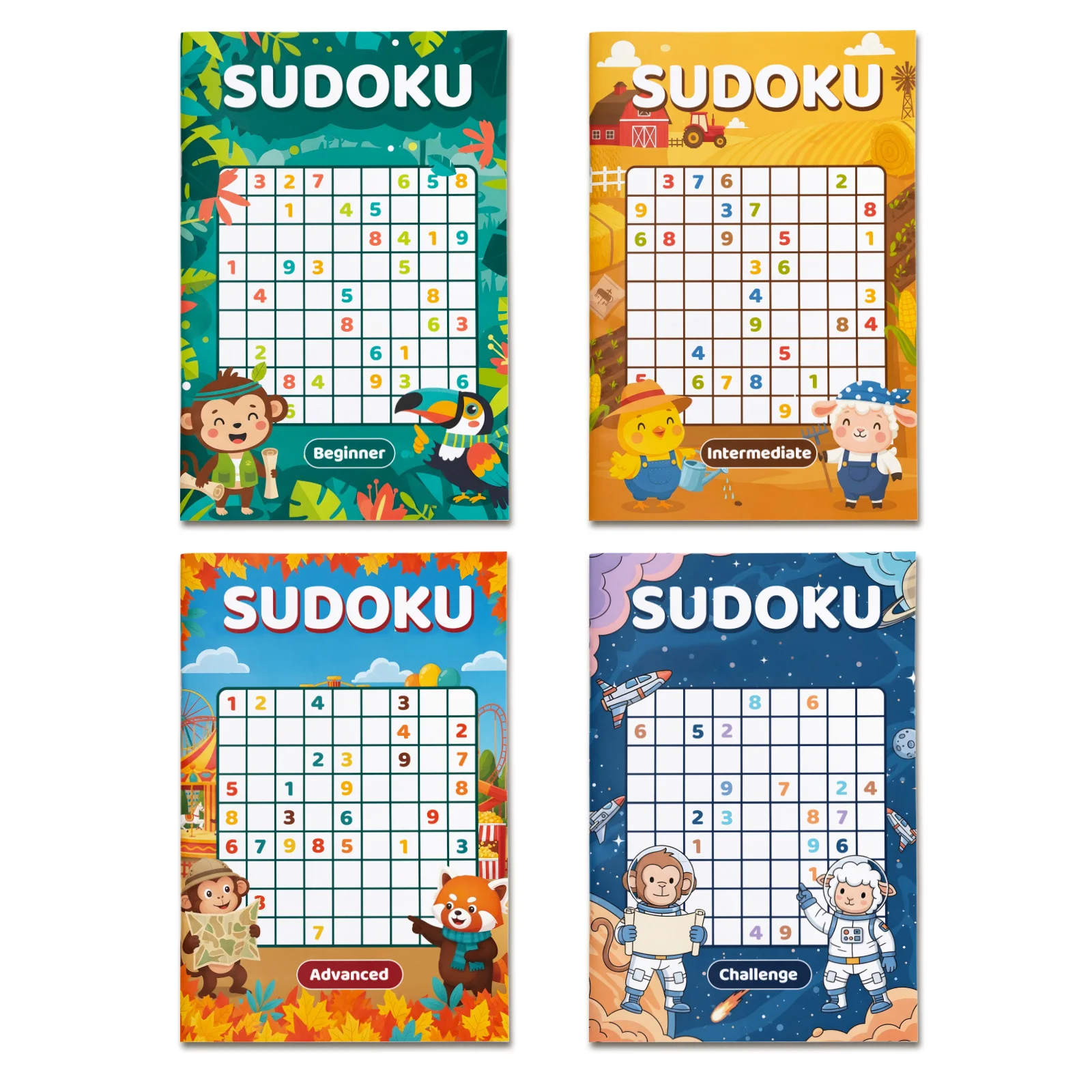 Kids Early Education Sudoku Puzzle Book, Brain Teaser Logic Game Workbook, Number Reasoning Training Book for Toddlers