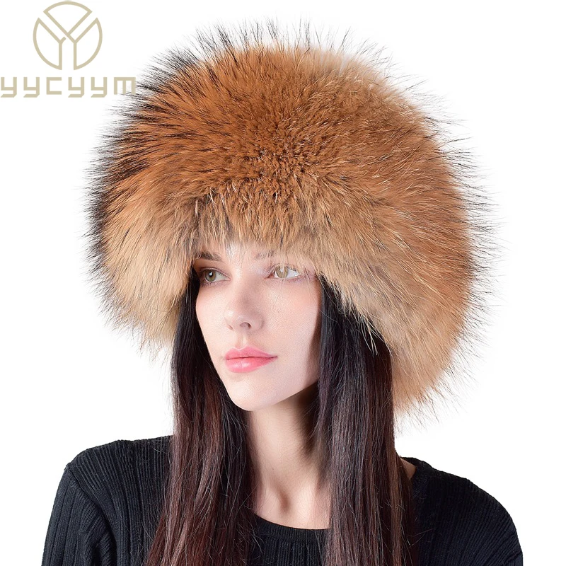 Hot Sale 100% natural Fox Fur Hat Fashion Women Cap Thick Fur Cap Winter Warm Hat Female Fashion For Women Hat With Earmuffs Hat