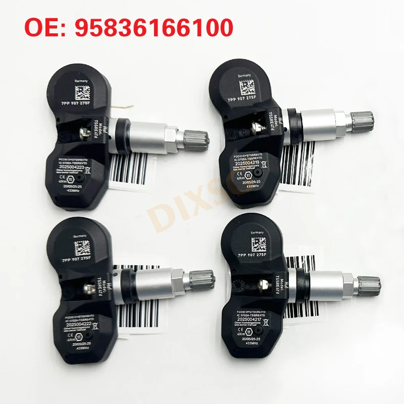 

95836166100 4F0907275 7PP907275F 7PP907275B 95560602100 99760602120 Tire Pressure Sensor 4pcs For Audi A4 A6 A8 Q7 TPMS 433MHz