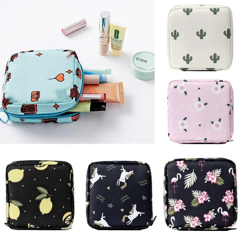 New Women Tampon Storage Bag Sanitary Pad Pouch Napkin Cosmetic Organizer Ladies Makeup Bag Girls Tampon Holder Organizer