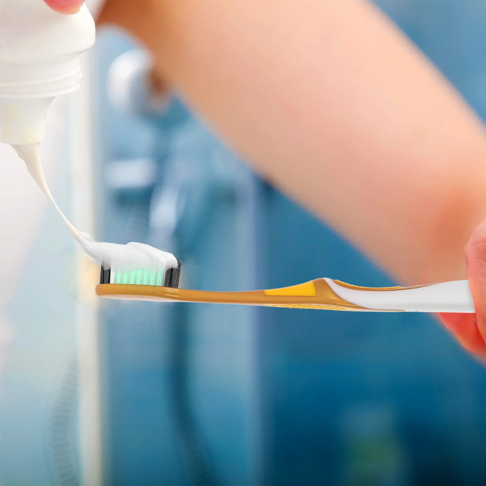 

6Pcs Durable Hard Bristles Toothbrushes Long Brush Head Teeth Cleaning for Adults Oral Care Tools Tooth Handheld Toothbrushes